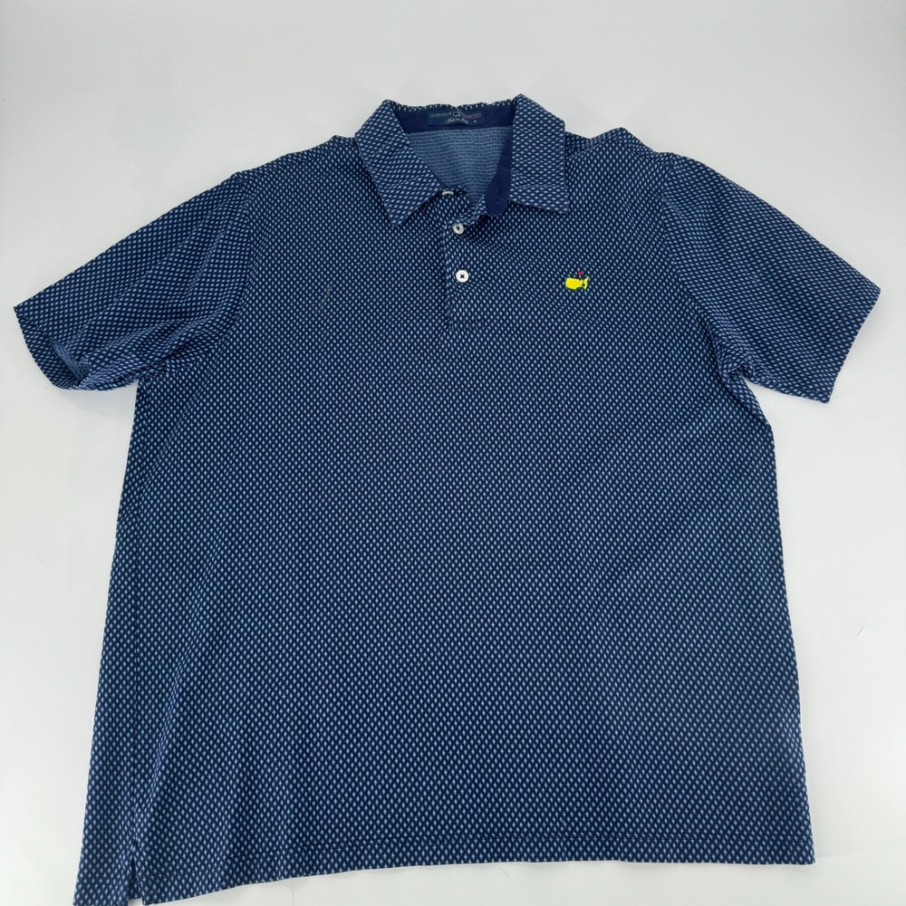 Clubhouse Collection Masters Polo Shirt Mens XL Navy Blue Geometric Italy
